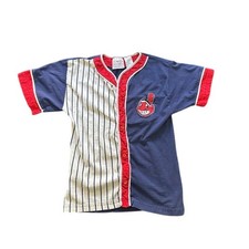 1990s Vintage Cleveland Indians Youth Baseball Jersey