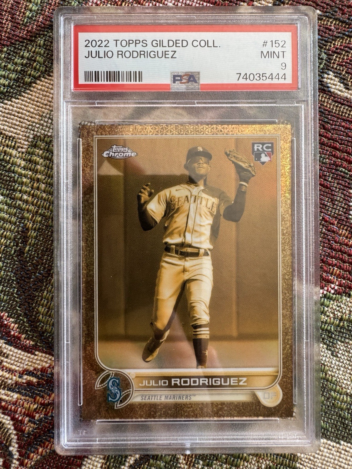 2022 Topps Chrome Gilded Collection Julio Rodriguez /199 PSA 9