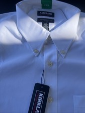 Kirkland Signature Men's White Dress Shirt Size XL 17x17.5, 34/35 