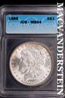 1888 Morgan Dollar-ICG MS 64 Brilliant Uncirculated #SLM526