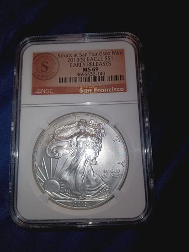 2013-S Silver Eagle Early Release Ms.69 Struck At San Francisco Mint NGC