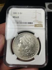 1881-S NGC MS63 Morgan Silver Dollar