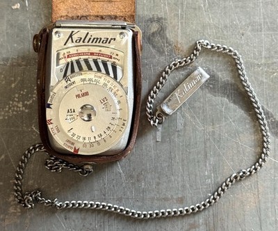 Vintage Kalimar Clip On Exposure Meter Made in Japan With Brown Case