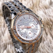 Bulova Octava Quartz Watch 41.5mm Crystal White Dial Two Tone Men's Watch 98C133