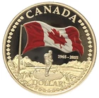 2015 CANADA 50th ANN OF CANADIAN FLAG COLOURED PROOF SILVER ONE 1 DOLLAR COIN