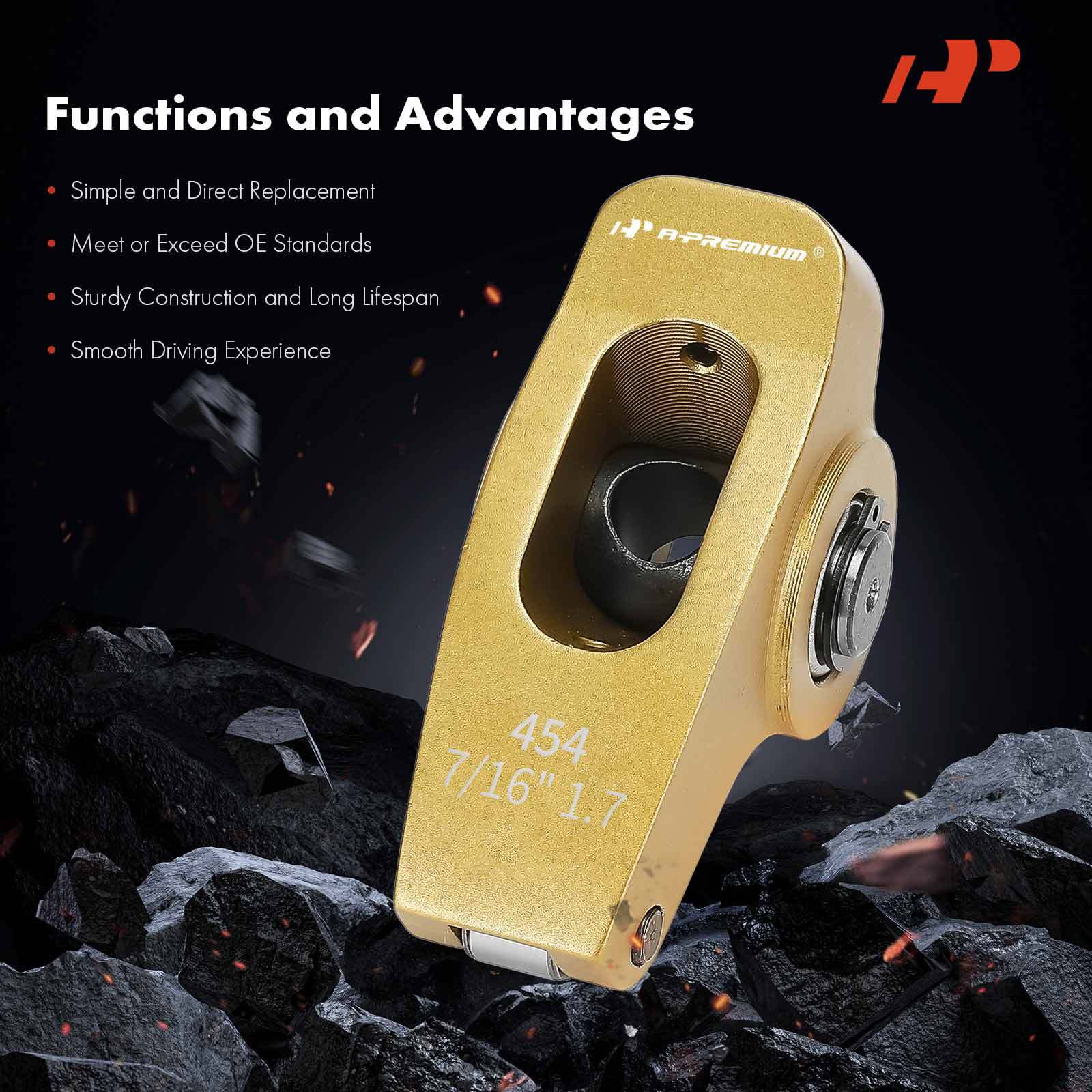 A-Premium Gold 2024 Aluminum Rocker Arm Set for Big Block Chevy BBC 454 ...