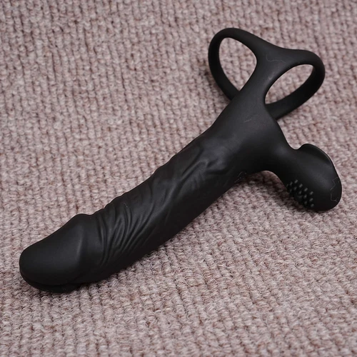 Double Penetration Anal Plug Dildo Vibrator Strap on Penis Cock Ring Men Sex Toy - Picture 8 of 19