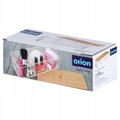 Organizador de maquillaje orion whitney, tapa de bambú transparente, caja de cos - Imagen 7 de 8