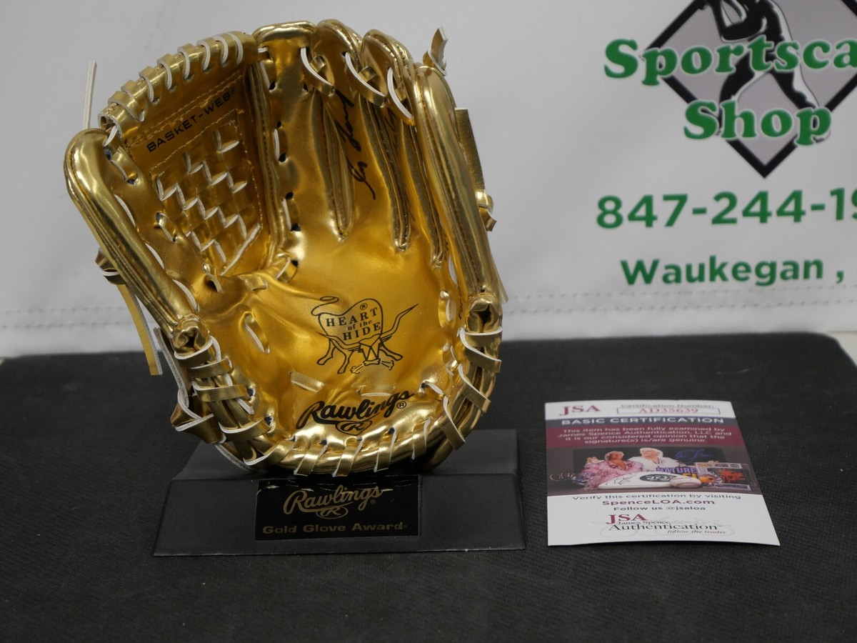 GREG MADDUX SIGNED MINI RAWLINGS GOLD GLOVE AWARD INSCRIBED 