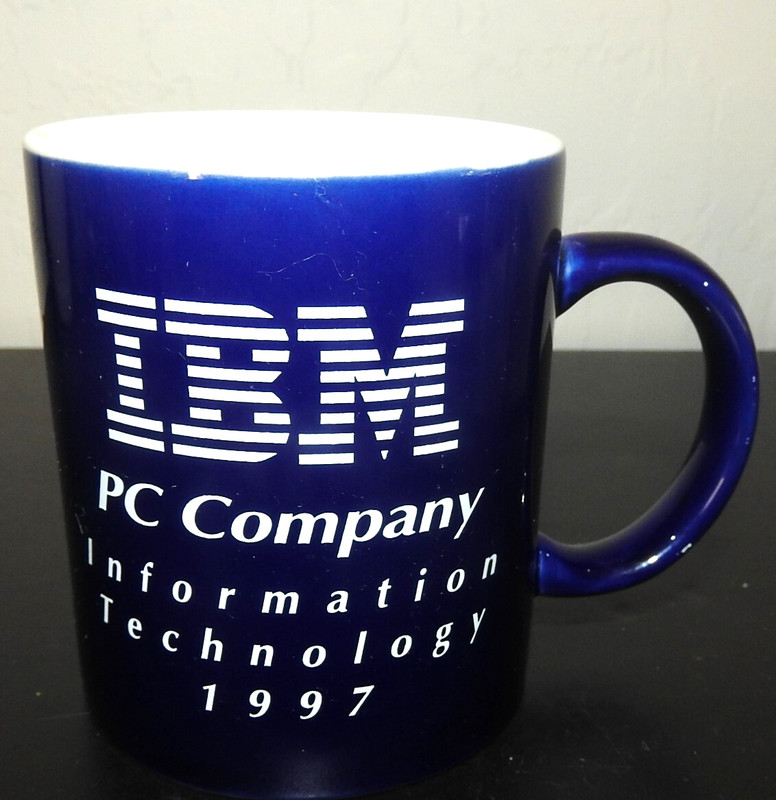 Vintage 1997 IBM "PC Company" Ceramic Coffee Mug CLASSIC PC/IT