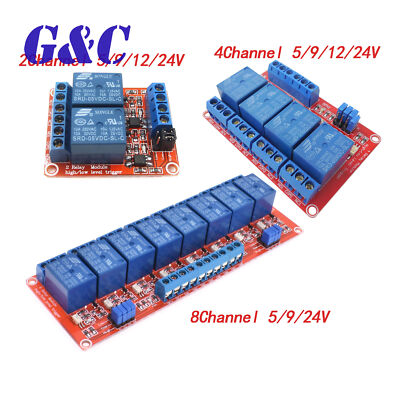2CH/4CH/8CH Channel Relay Module Board With Optocoupler H/L Level Triger 5V-24V
