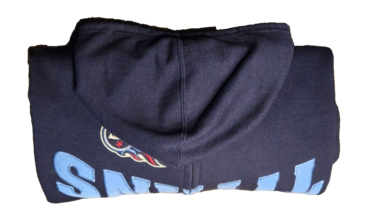 Titans NFL Team Apparrel 2 Tone Blue M XXL Full Zip Hoodie Cotton Blend