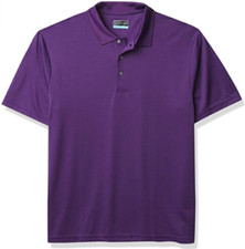 PGA TOUR Men's Purple Pak Choi Check Performance Stretch Polo Shirt, Medium