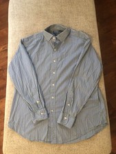 Polo Ralph Lauren Regent Classic Fit Mens Dress Shirt Blue Green Size 17 34/35