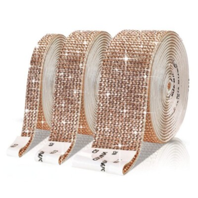 UK 4.6m Shinny Selbstklebend Kristall Aufkleber DIY Strass Band Streifen Rand
