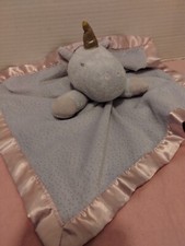 Cloud Island Unicorn Security Blanket Lovey Pink Satin Trim Sparkly