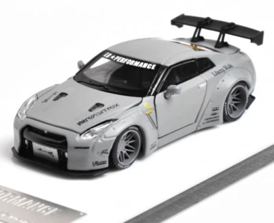 OT 1:64 JDM Gray GTR R35 LBWK Widebody Sports Model Diecast Metal
