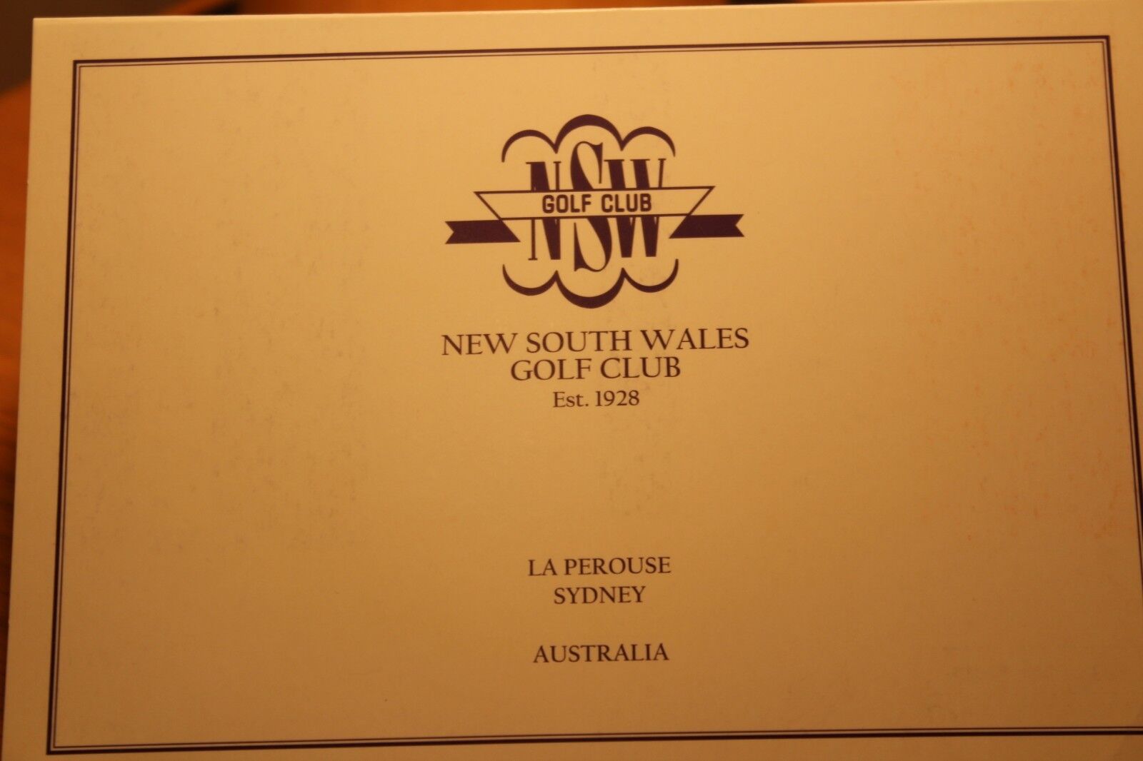 New South Wales Golf Club Brand New Scorecard Unused - Sydney Au