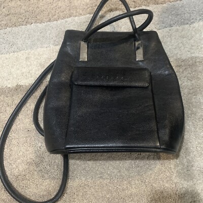 Excellent Condition *Lazaro* Brand Argentina Sleek Black Backpack/Tote LAZARO Buenos Aires Genuine Leather Backpack Purse Black | eBay main image 2
