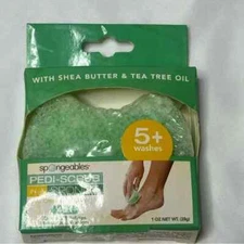 Spongeables Women's Green Pedi-Scrub in a Sponge NWT Smooth Feet Self Care