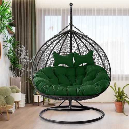 2 Persons Hammock Swing Chair Cushion w/Headrest Detachable Hanging Chair Pads - Picture 20 of 69