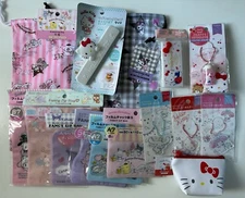 Sanrio Hello Kitty My melody Key Chain Pouch ZipLock Clip Bag Case Daiso