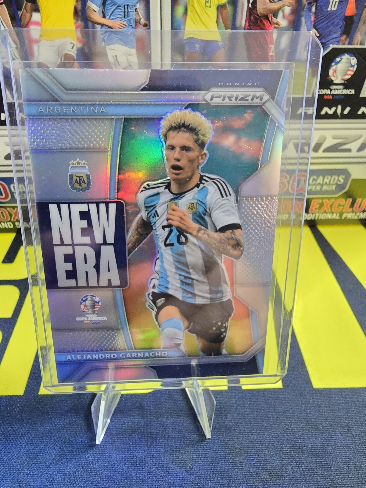Panini Prizm Copa America 2024 Alejandro Garnacho New Era Silver!
