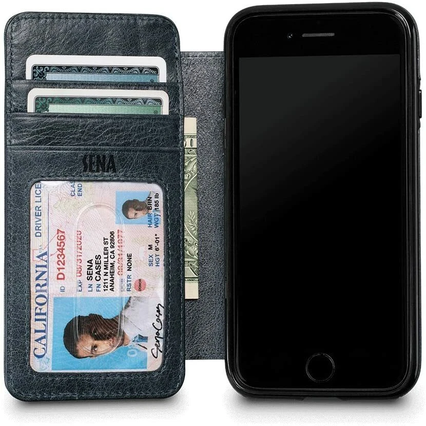 Capa carteira de couro Heritage Wallet Book para novo iPhone SE 2020 / iPhone 8/7 - Imagem 3 de 4