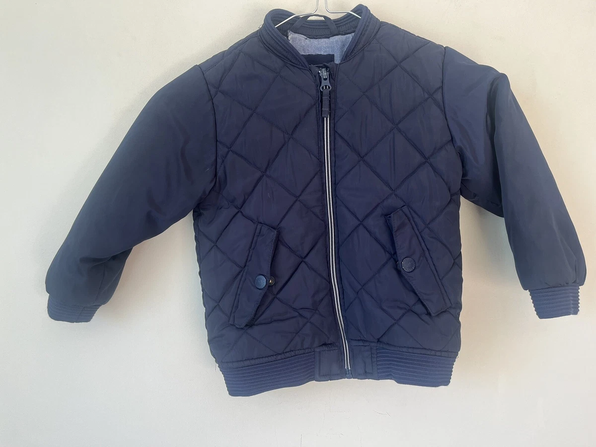 Boys Navy Blue NEXT Bomber Jacket Coat Age 3 4 Years Quilted Smart Nursery