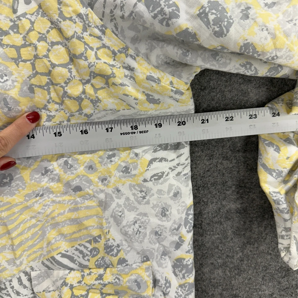 Ruby Rd. Jacket Women 10 Gray Animal Print Long Sleeve Linen Pockets Casual - Image 4 of 4