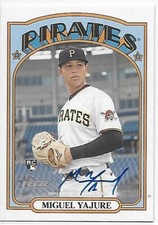 2021 Heritage HN Baseball Real One Autographs Miguel Yajure RC Pirates