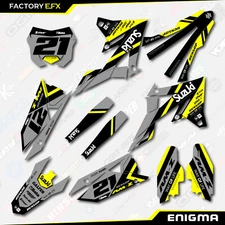 Gray & Yellow Enigma Racing Graphics Kit fits 19-24 Suzuki RMZ250 Decal RMZ 250