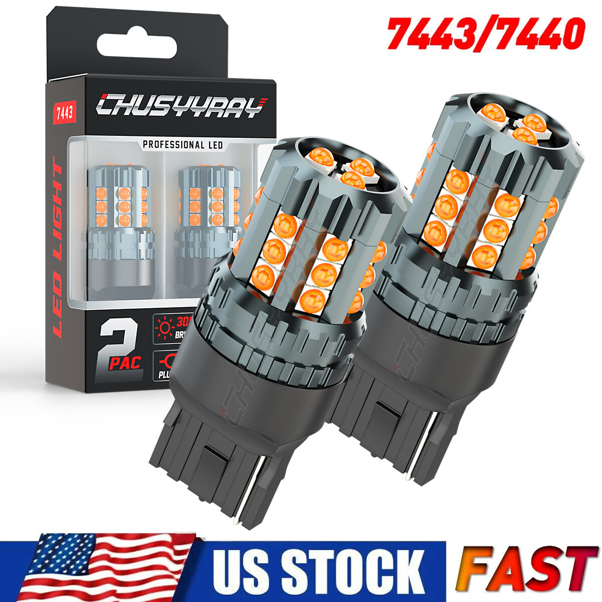 For Mazda CX-5 2013-2020 7443 7440 7444 LED Yellow 3000K Front