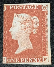 QV GB 1841 SG12 1d red IF Orange-Brown Mounted Mint Stamp /S5174/