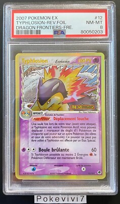 Pokemon Karte Typlosion 12/101 Holo REVERSE EX Block Dracheninsel PSA 8 DE