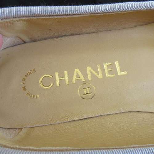 Chanel Gray Bow Lambskin Ballet Ballerina Flat Shoes 36.5 US 5.5 - Picture 12 of 16