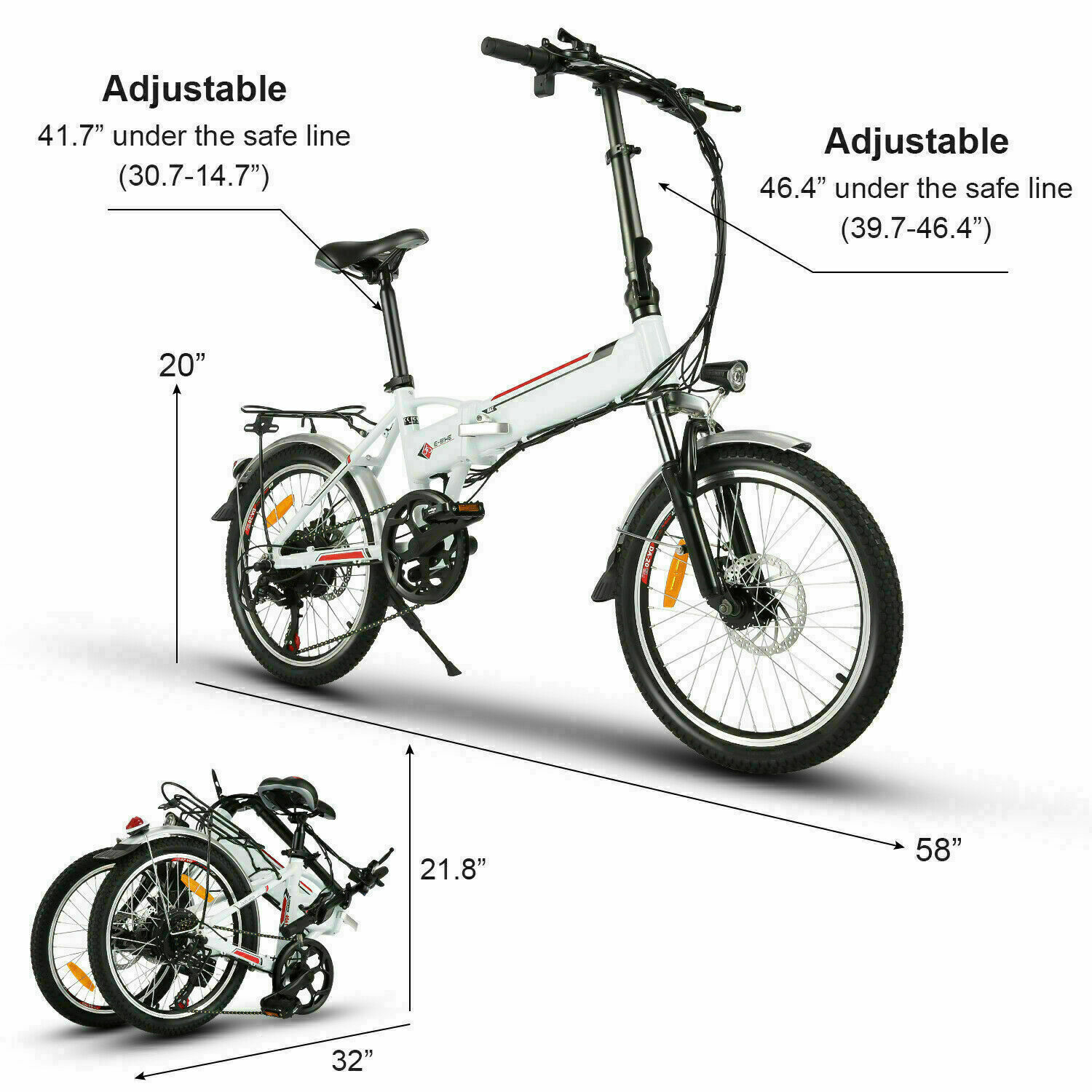 Details zu  Elektrofahrrad E-Bike E Mountain bike 20/26Zoll E City bike 21-Gänge Ebike-Damen Klassischer Supergewinn