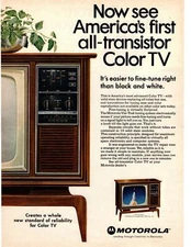 1967 Motorola First All Transistor Color TV Solid State Televsion Set Print Ad