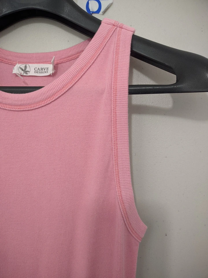 Резной дизайн‎ платье женщин S розовый макси бак без рукавов ярус Расклешенный льняной смеси - Изображение 4 из 4