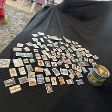 USED lot of over Hundreds Mixed stamps off paper - GREAT value!