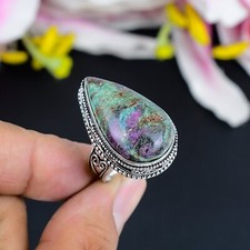 Natural Azurite Gemstone Elegant Handmade 925 Sterling Silver Ring Jewelry
