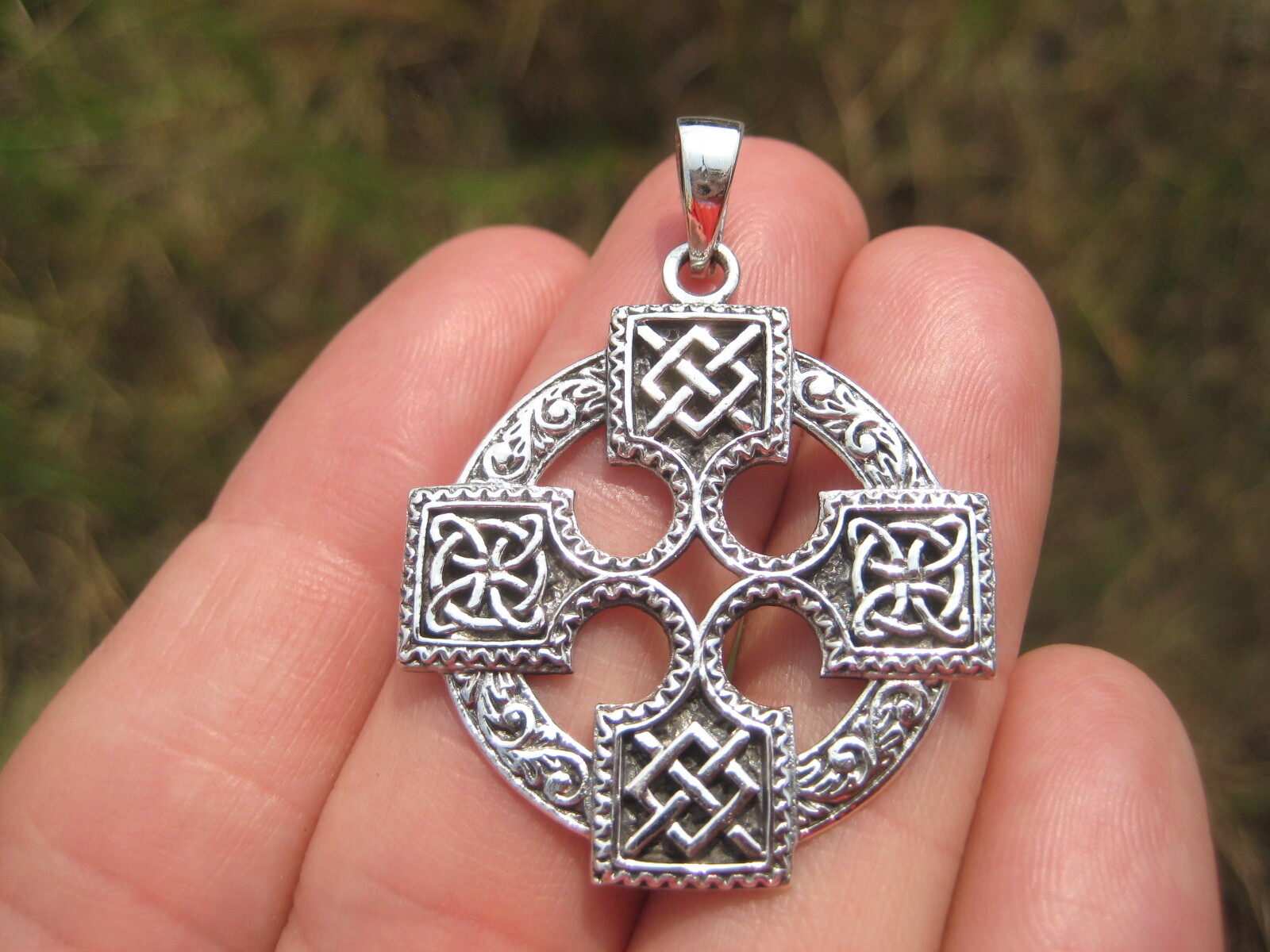 925 Silver Celtic Cross Pendant Necklace jewelry Art A23 | eBay