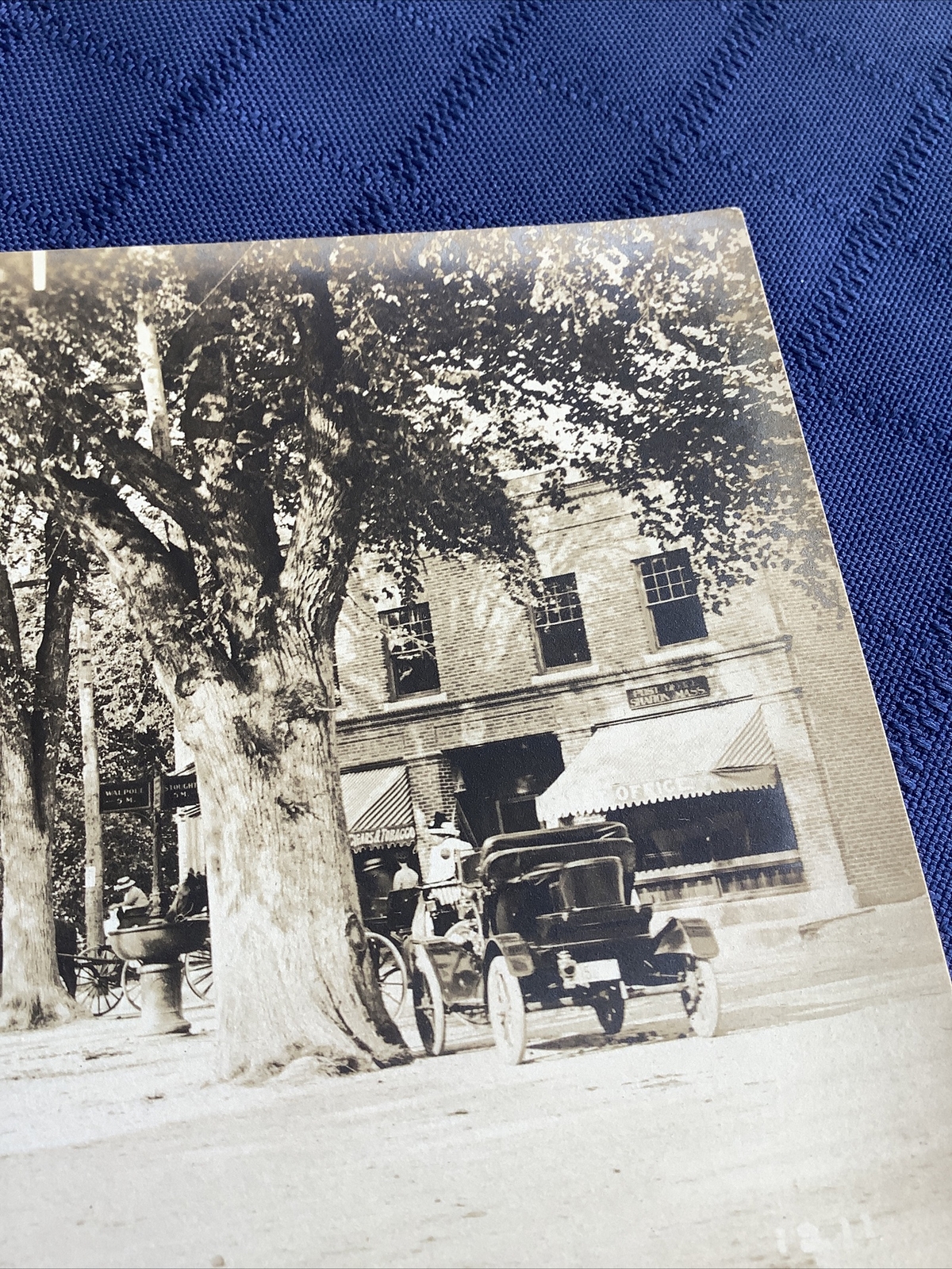 Real photo Postcard Sharon Massachusetts post office cars RPPC MA
