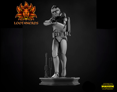 Klonkrieger - Maßstab 1:12 - Star Wars Fan Art Figur, 3D Druck, Resin Statue