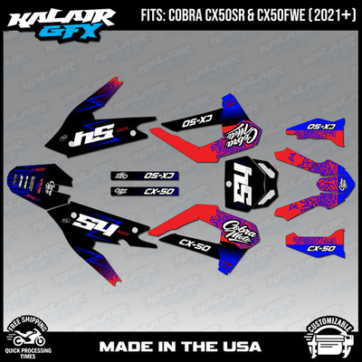 Graphics Kit for COBRA CX50SR CX50FWE 2021-2026 Fatality Series - BLUE