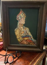 Raj Officer 1st Madras Light Infantry Oil and Gouache on Board 