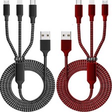 3in1 Fast USB Charging Cable Universal Multi Function Cell Phone Charger Cord US