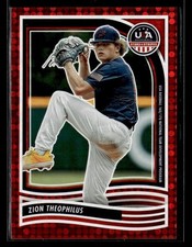 2024 Panini Stars & Stripes USA Baseball #118 Zion Theophilus Red #/199 card