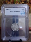 X2 ICG Graded Genuine 1914-D Barber Dimes 90% Silver Lot