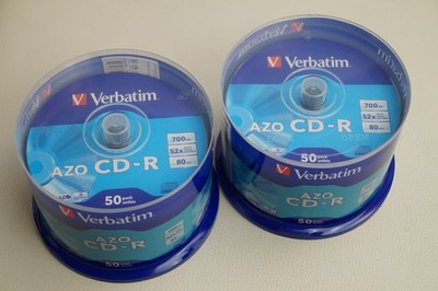 100 VERBATIM CD-R Rohlinge ''AZO'' 80min 700MB 52x (2x 50 Spindel) 43343 OVP NEUE